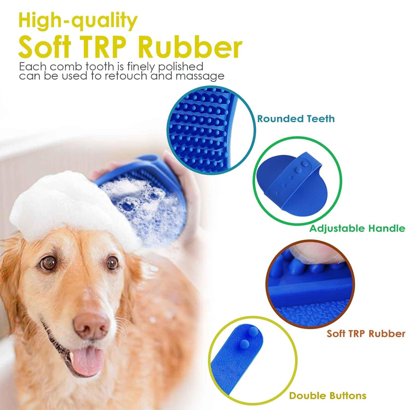 Pet Bath Brush - Suitable for long and short-haired dogs and cats, with adjustable handle - Image 3